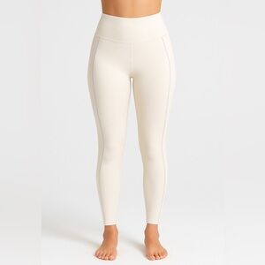 Forever 21 Cream Leggings XS White NWOT Silver Activewear Workout Casual